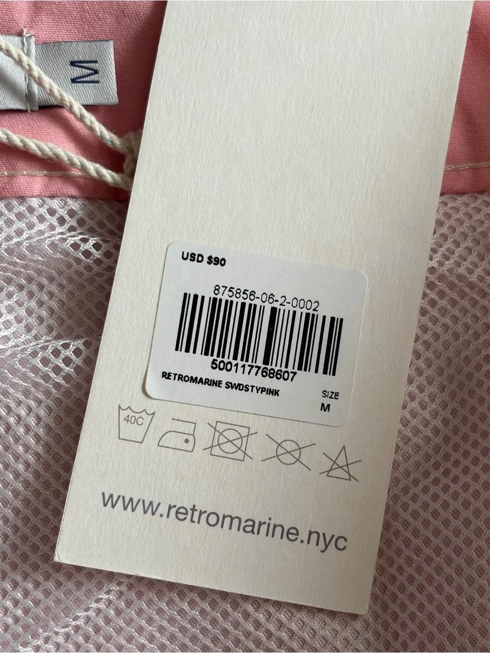 Retromarine New York Men’s Board swim bathingsuit Shorts Pink Medium NWT $90